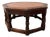 1950s Romweber Furniture Co. Octagonal Oak and Leather Coffee Table For Sale