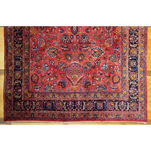 Rug from workshops in Mashhad. The rug is semi-antique, about 55 years old. The condition is used, good without damage....