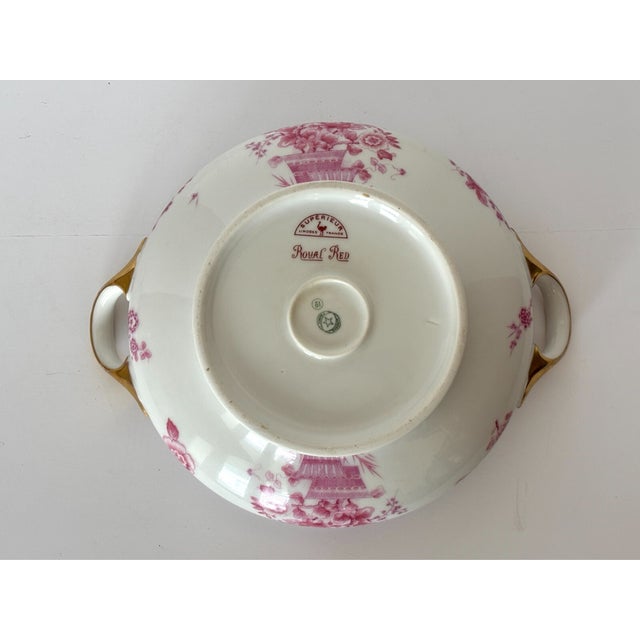 Ceramic Vintage Mid-Century Modern Limoges France Superieur Royal Red Soup Tureen For Sale - Image 7 of 7