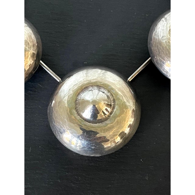 Vintage Sculptural Silver Necklace by Graziella Laffi For Sale In Atlanta - Image 6 of 12