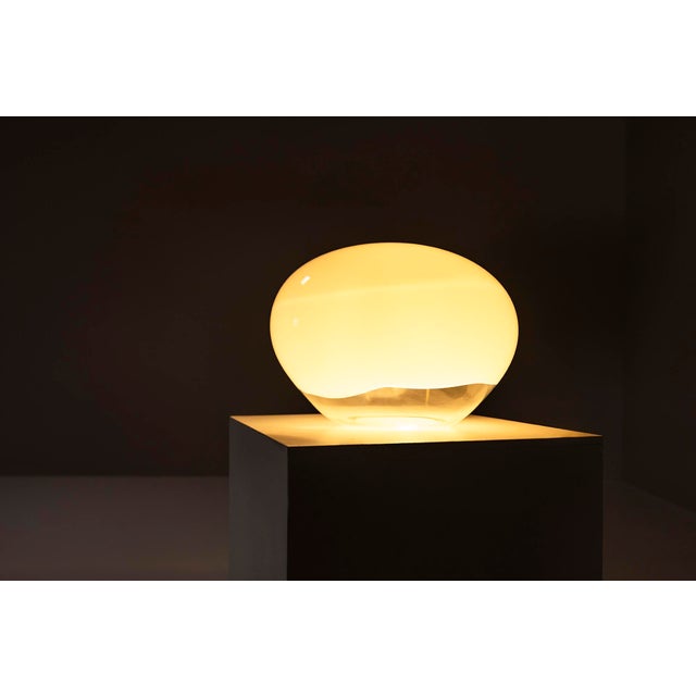 Table Lamp in Transparent and Opal White Glass by Vistosi, 1974 For Sale - Image 6 of 9