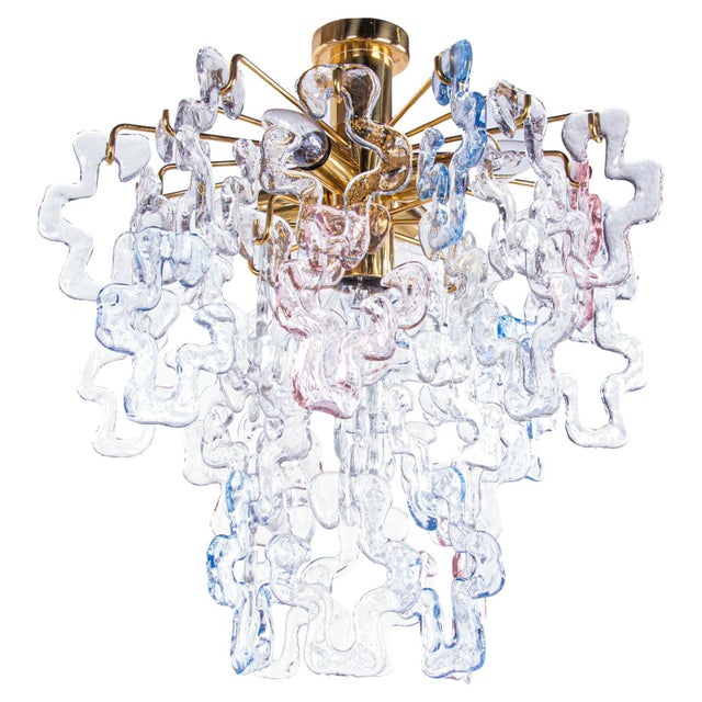 Murano Glass and Brass Flush Mount Glass from Kalmar, 1960s For Sale - Image 15 of 15