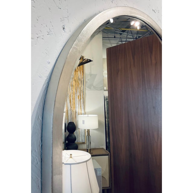 Modern Mirror Image Company Arched Silver Leaf Wall Mirror For Sale - Image 3 of 4