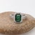 2020s Split Shank Emerald Ring With a Natural Diamond Halo: Solid 14k Gold, 8×6mm, Size 6.75 For Sale - Image 5 of 8