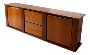 Italian Wooden Crafted Sideboard, 1970s