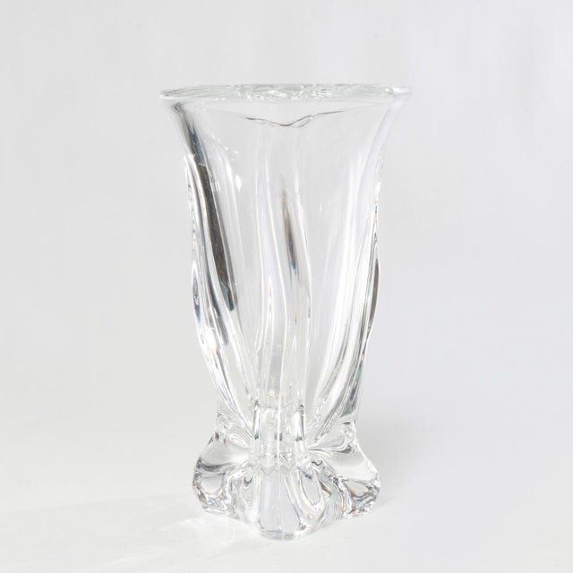 Mid 20th Century Mid 20th Century Vannes France Crystal Vase For Sale - Image 5 of 8
