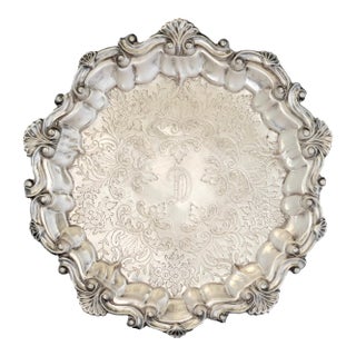 English Silverplate Petite Monogram 'D' Tray For Sale