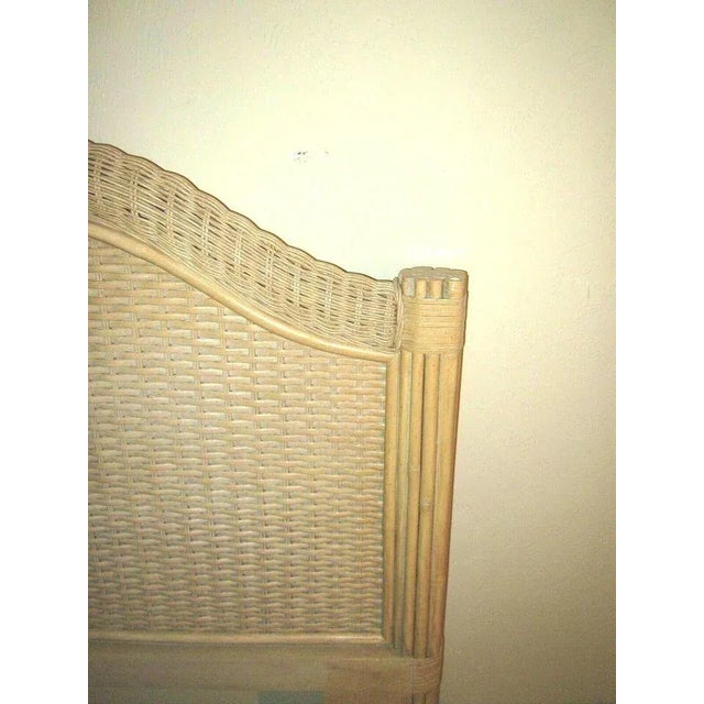 1980s Rattan and Bamboo Beige Color Twin Headboard Set of 2 For Sale - Image 9 of 12
