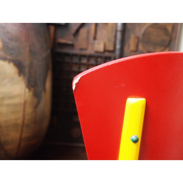 1987 Original Joanne Shima Memphis Milano Modern Folk Tramp Art Tinker Toys Oreo Cookies Child's Chair Wood Sculpture For Sale - Image 10 of 11