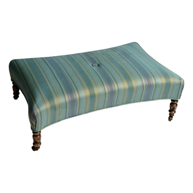 French Napoleon !!! Upholstered Ottoman on Caster For Sale