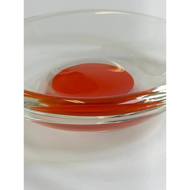 Modernist Red Sommerso Murano Glass Bowl, Italy, 1970s For Sale - Image 6 of 10