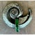 Vintage Silver Spiral Brooch With Green Detail For Sale - Image 10 of 12