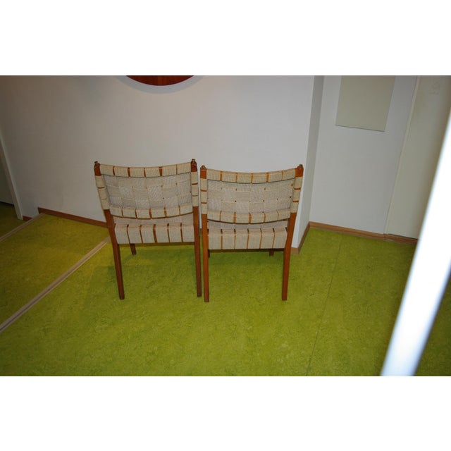 Wood Vintage Side Chairs by Jens Risom, 1950, Set of 2 For Sale - Image 7 of 8