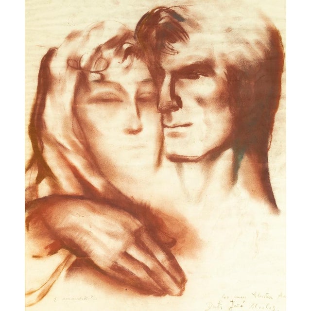 Adelaide Lima Cruz, Art Deco Portrait, 1944, Pastel & Charcoal Drawing For Sale - Image 3 of 5