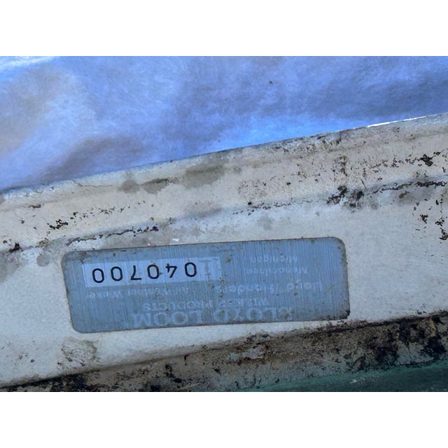 Beautiful Vintage Lloyd Loom Aluminum Patio Set Table & 4 Chairs For Sale - Image 9 of 12