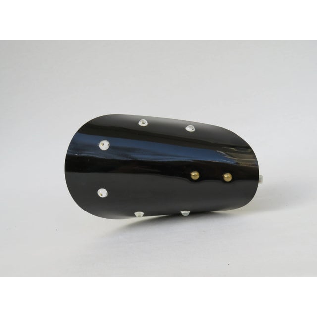 Italian Brass, Black Lacquered Aluminum and Glass Bead Sconces, 1950s, Set of 2 For Sale - Image 12 of 18