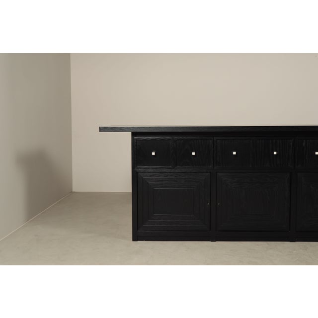Large Architectural 4-Door Sideboard in Ebonized Wood, 1990s For Sale - Image 14 of 17