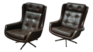 Mid-Century Modern Nordic Leather Chair, 1980