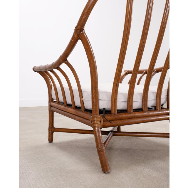 Pair of McGuire Organic Modern Rattan Lounge Chairs + Ottoman For Sale - Image 15 of 18