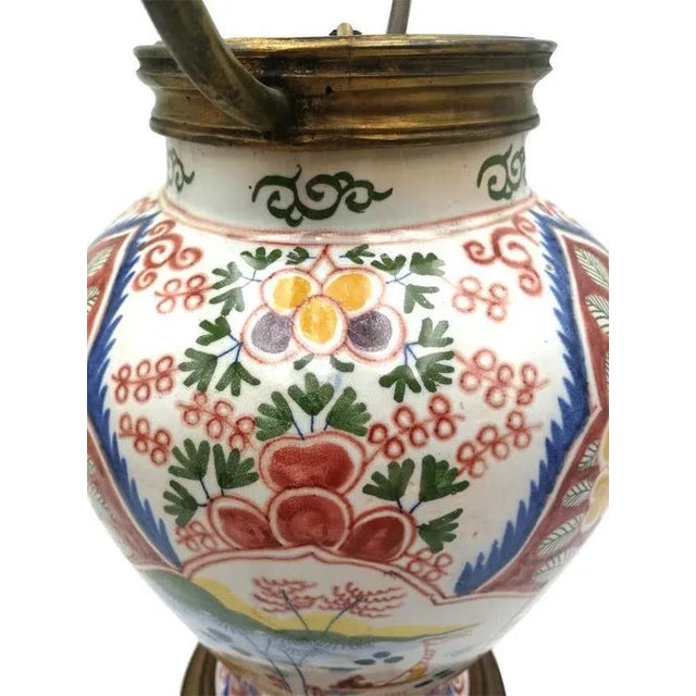 Metal Delf Vase Lamp, 1900s For Sale - Image 7 of 11