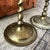 Metal Pair of Vintage Brass Tapered Candlestick Holders Twisted Stem Design For Sale - Image 7 of 9
