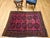 Mid 20th Century Vintage Afghan Bokhara Area Rug, Hand-Knotted Wool, Allover Geometric Pattern, Plum & Burgundy, 4x5 For Sale - Image 5 of 17