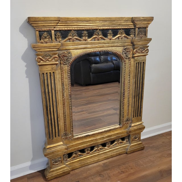1980s Ornate Wood Wall Mirror For Sale - Image 11 of 11