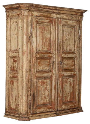 Large 18th Century French Painted Pine Armoire, 1780s