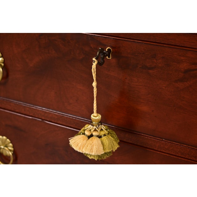 Beacon Hill Collection Chippendale Flame Mahogany Breakfront Sideboard or Bar Cabinet, Circa 1940s For Sale - Image 9 of 13