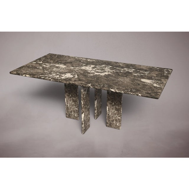 Modern Luna Rectangular Dark Emperador Marble Dining Table 82.6" For Sale - Image 3 of 5