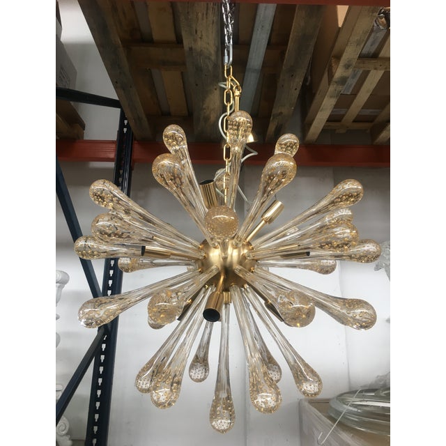 Murano Glass With Gold Metal Frame Gold Brushed Sputnik ...