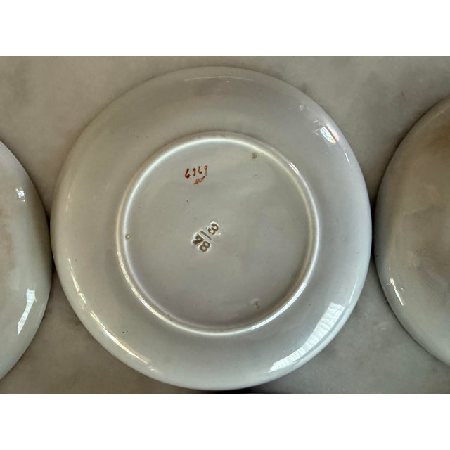 Gold Antique Tea House Pattern Small Polychrome Plates - Set of 8 For Sale - Image 8 of 10