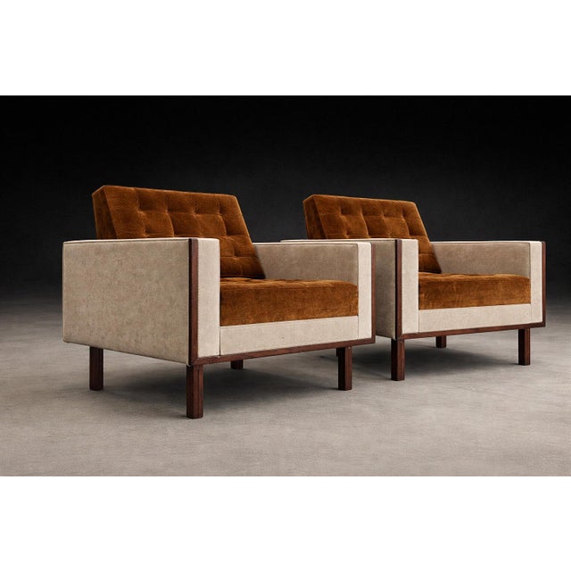Pair of Brazilian Modern Armchairs by Móveis Cimo, Rosewood, Cognac Mohair & Camel Wool, 1960s For Sale In New York - Image 6 of 13