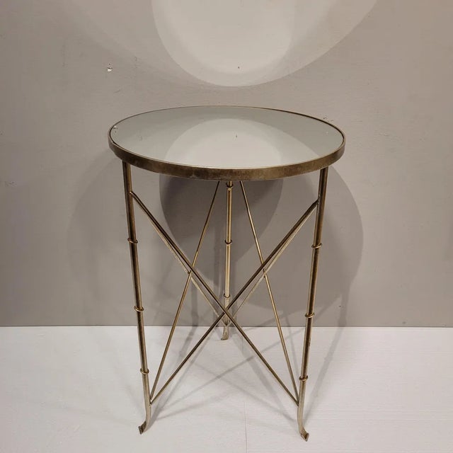 1980s Circular Side Table with Mirror Top in the style of Maison Jansen, France, 1980s For Sale - Image 5 of 13