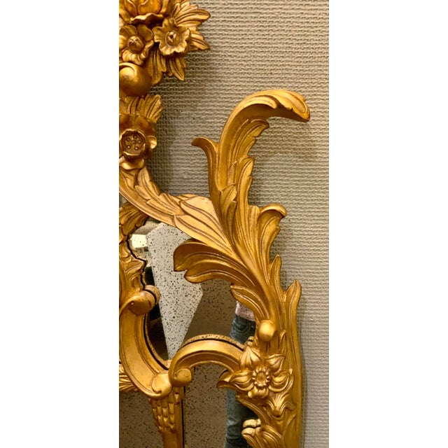 Ralph Lauren Ralph Lauren Hand Carved Burnished Gold One Fifth Wall Mirror For Sale - Image 4 of 7
