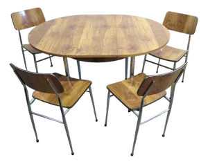 Mid Century Dining Room Set, 1960s, Set of 5