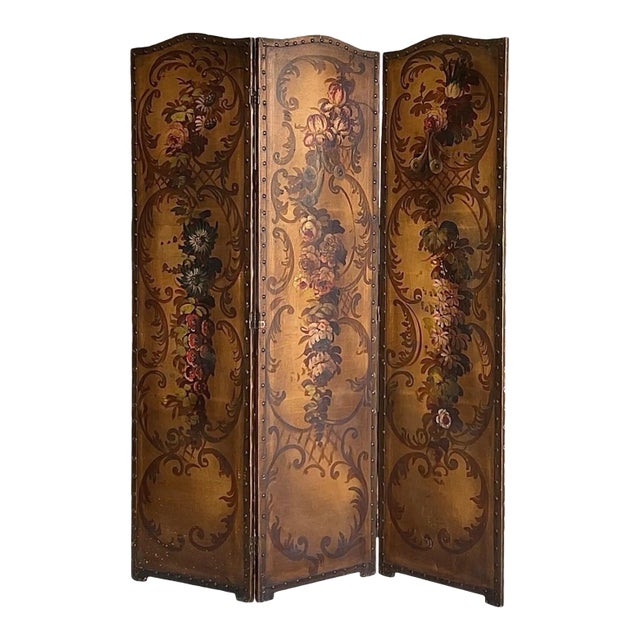 Late 19th Century Painted Screen For Sale