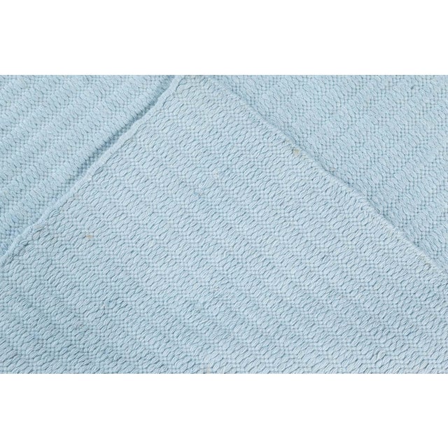 Baby Blue Modern Custom Flat Weave Runner – Light Blue Elegance by Doris Leslie Blau For Sale - Image 8 of 8