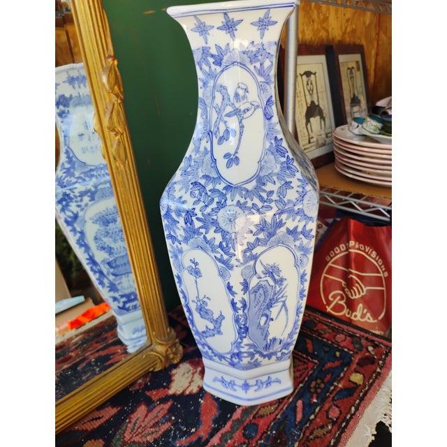 Ceramic Antique Chinese Blue and White Porcelain Vase For Sale - Image 7 of 9