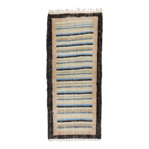 Shabby Chic Turkish Deco Minimalist Runner, Mid-20th Century
