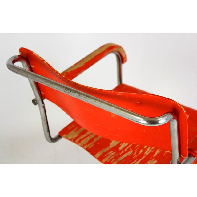 Bauhaus B 34 Cantilever Chair in Plywood and Chrome by Marcel Breuer, 1930s For Sale - Image 11 of 18