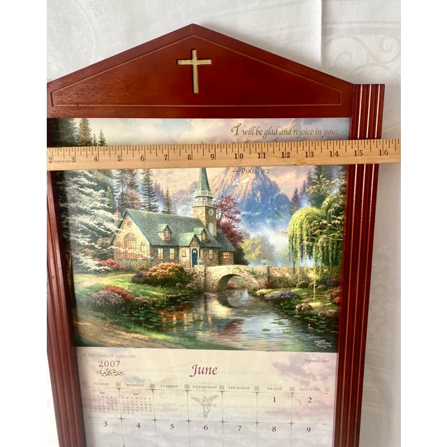 Vintage Arched Top Dark Toned Wood Wall Calender Frame Holder Excellent Condition. For Sale - Image 4 of 8