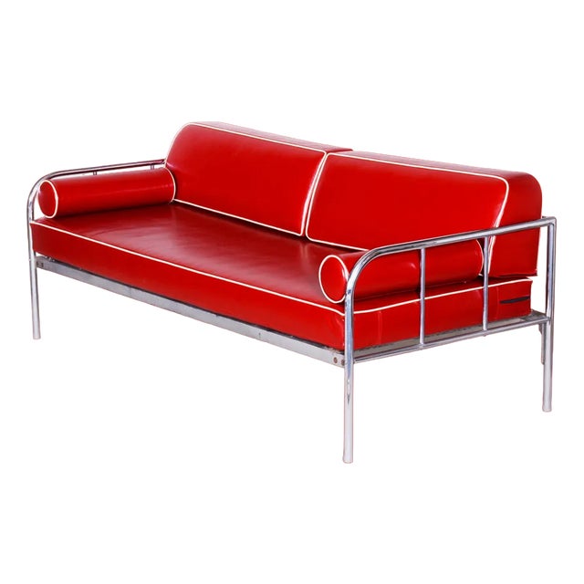 Bauhaus Sofa in Leather from Vichr a Spol, 1930s For Sale