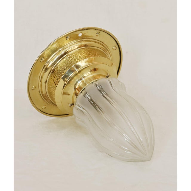 Art Nouveau Brass Ceiling Lamp, 1890s For Sale - Image 3 of 8
