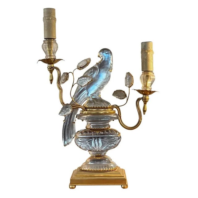 Vintage Table Lamp with Parrot and Urn from Maison Bagues, 1960s For Sale - Image 4 of 5