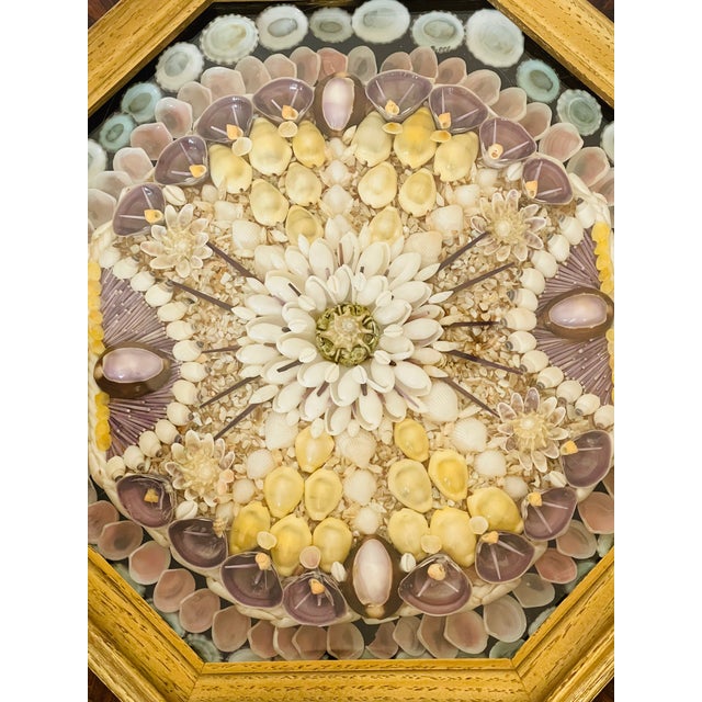 Folk Art Vintage Sailors Valentines Sea Shells Octagonal For Sale - Image 3 of 5