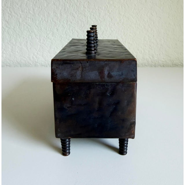 Late 20th Century Late 20th Century Postmodern Hammered Copper Box For Sale - Image 5 of 8