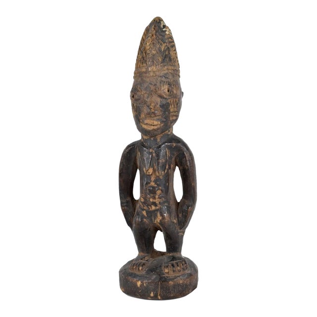 Early 20th Century Yoruba Ibeji Female Miniature Figure 10 Inch Nigeria For Sale
