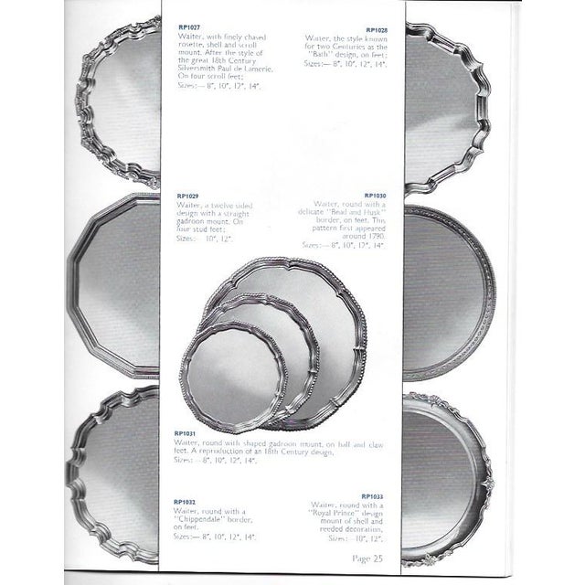 Silver 1970s SIlver Salver Round, Beaded Border, Embossed For Sale - Image 8 of 11