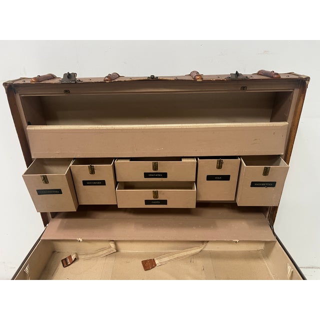 Antique Travel Trunk with Compartmentalized Interior For Sale - Image 12 of 16